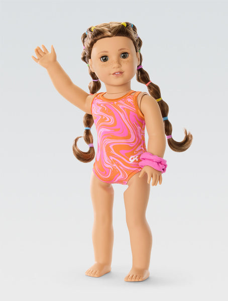 DreamWorld Collections 18" Doll Bikini Outfit Set | 4-Piece Zebra Print Beach Wear With Skirt, Top, Flip Flops & Blanket