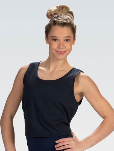 Navy Crop Tie Back Tank Top | GK Elite