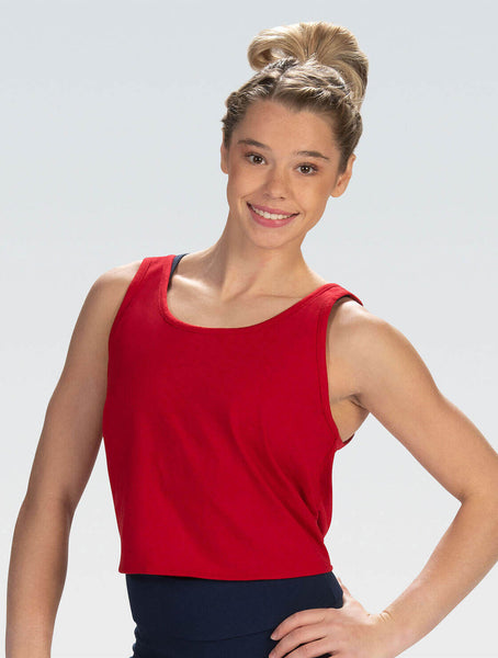 Red Crop Tie Back Tank Top | GK Elite