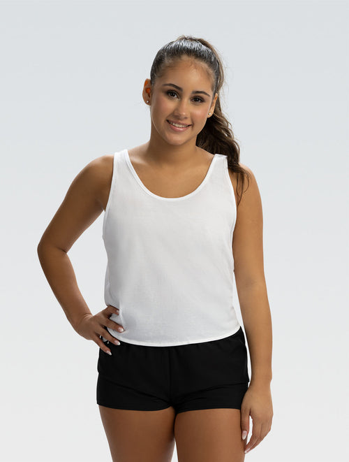 White Crop Tie Back Tank Top | GK Elite