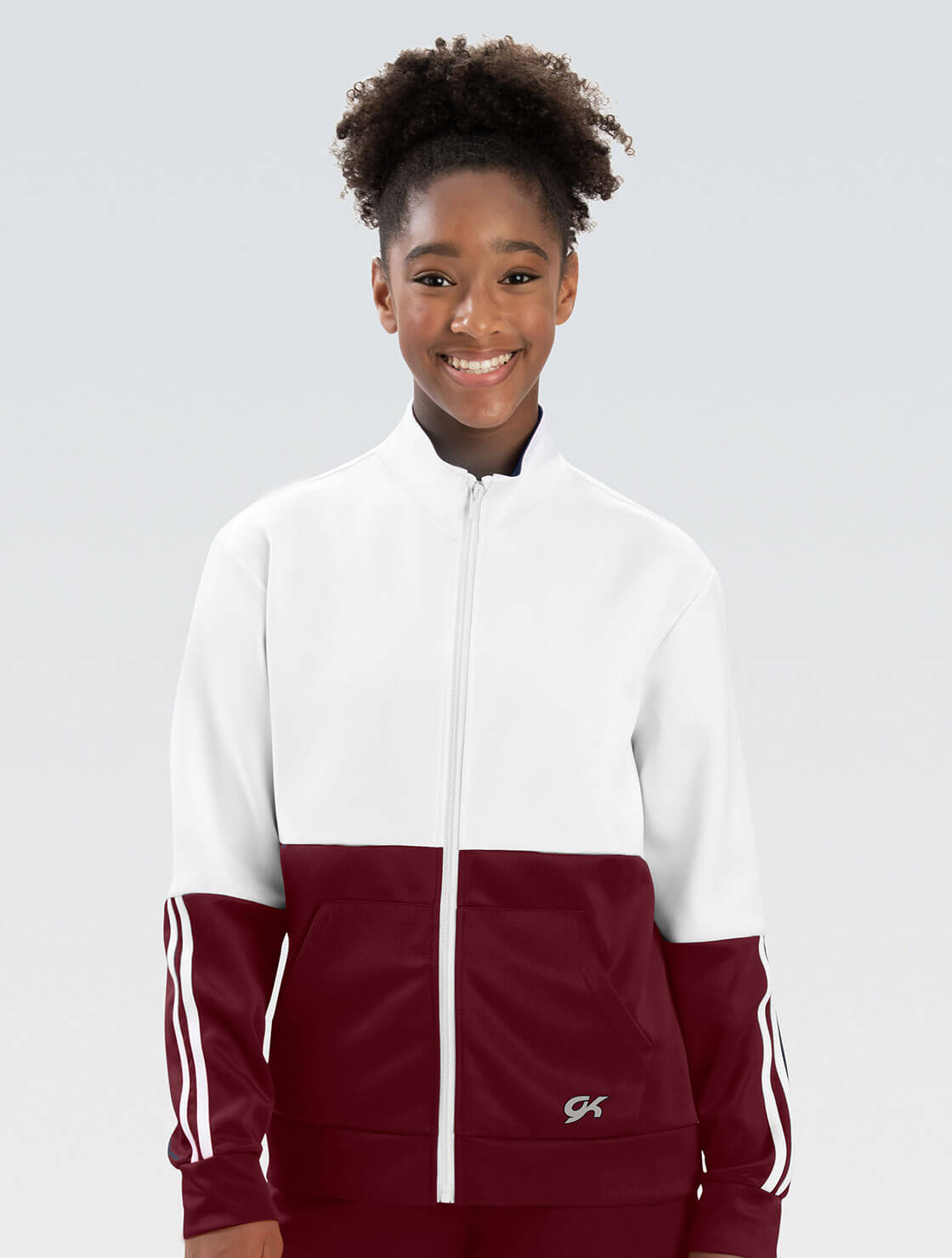 Unisex Maroon and White Colorblock Jacket | GK Elite