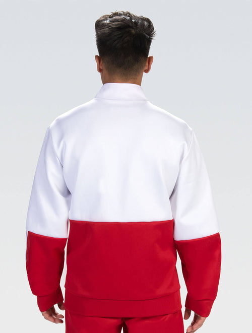 Unisex Red and White Colorblock Jacket | GK Elite